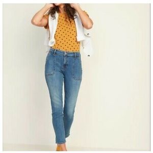 OLD NAVY utility jeans Rockstar Super skinny ankle Size 12